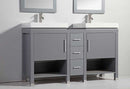 Legion Furniture 60" Solid Wood Sink Vanity with Mirror-No Faucet  2