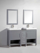 Legion Furniture 60" Solid Wood Sink Vanity with Mirror-No Faucet 