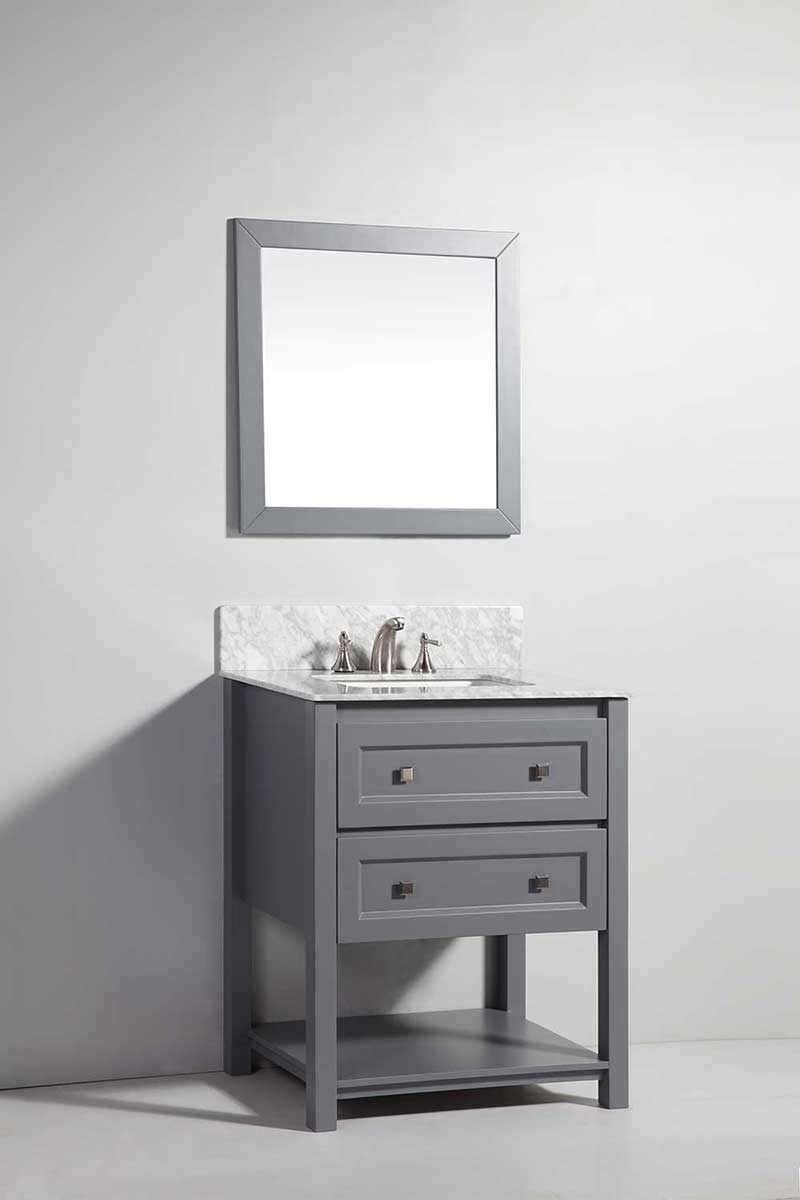 Legion Furniture 30" Solid Wood Sink Vanity with Mirror-No Faucet 
