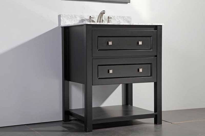 Legion Furniture 30" Solid Wood Sink Vanity With Mirror-No Faucet Espresso 3