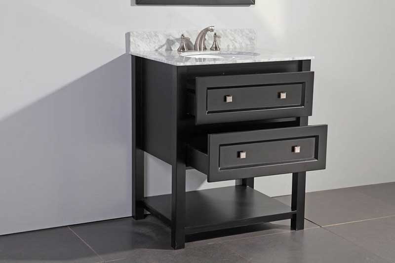 Legion Furniture 30" Solid Wood Sink Vanity With Mirror-No Faucet Espresso 2
