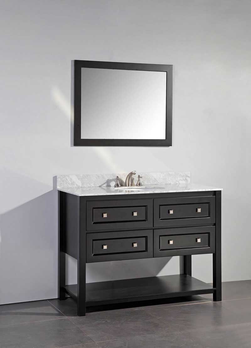 Legion Furniture 48" Solid Wood Sink Vanity With Mirror-No Faucet Espresso