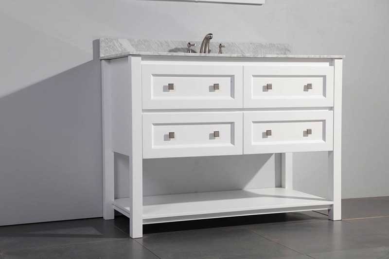 Legion Furniture 48" Solid Wood Sink Vanity With Mirror-No Faucet White 3