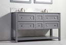 Legion Furniture 60" Solid Wood Sink Vanity with Mirror-No Faucet  2