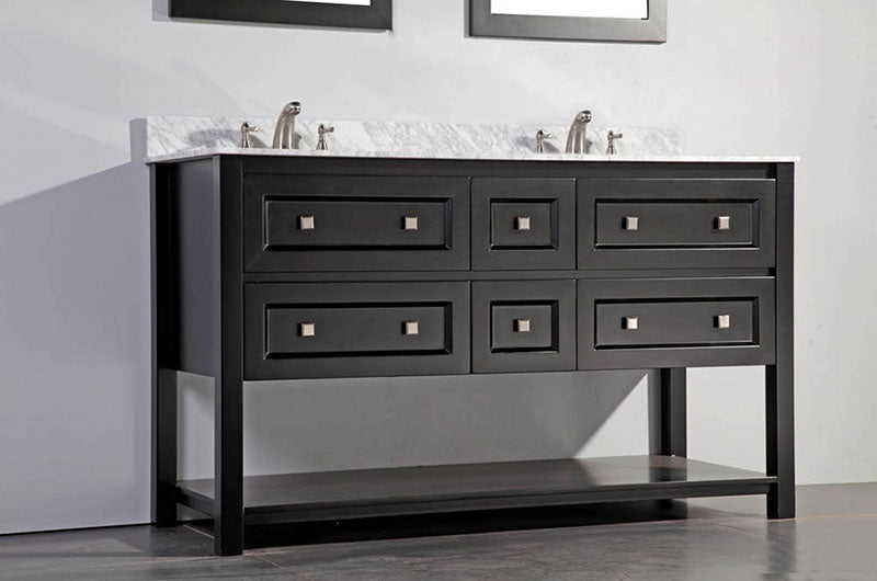 Legion Furniture 60" Solid Wood Sink Vanity With Mirror-No Faucet Espresso 3