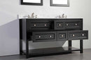 Legion Furniture 60" Solid Wood Sink Vanity With Mirror-No Faucet Espresso 2