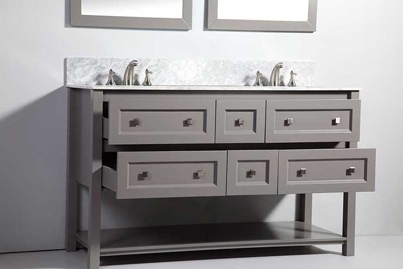 Legion Furniture 60" Solid Wood Sink Vanity with Mirror-No Faucet  2