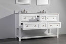 Legion Furniture 60" Solid Wood Sink Vanity With Mirror-No Faucet White 2