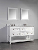 Legion Furniture 60" Solid Wood Sink Vanity With Mirror-No Faucet White