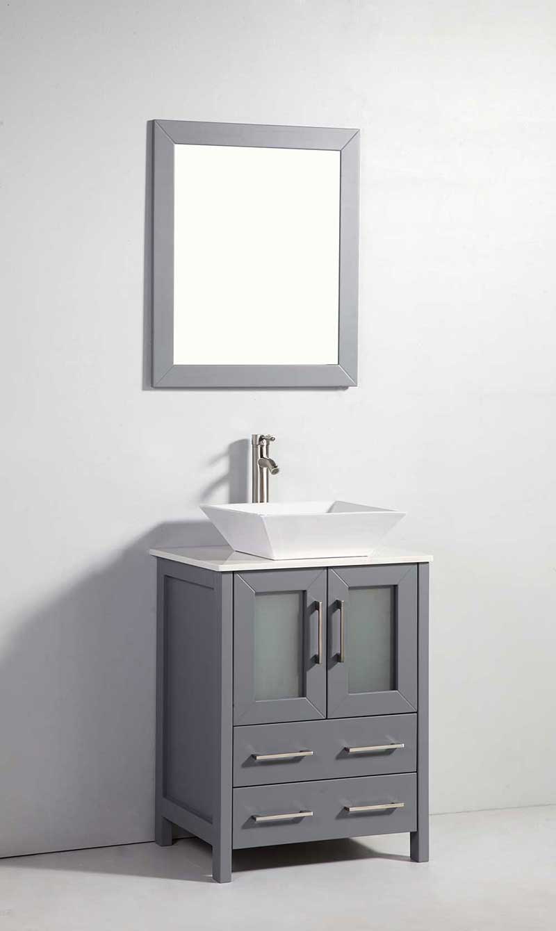 Legion Furniture 24" Solid Wood Sink Vanity with Mirror-No Faucet 