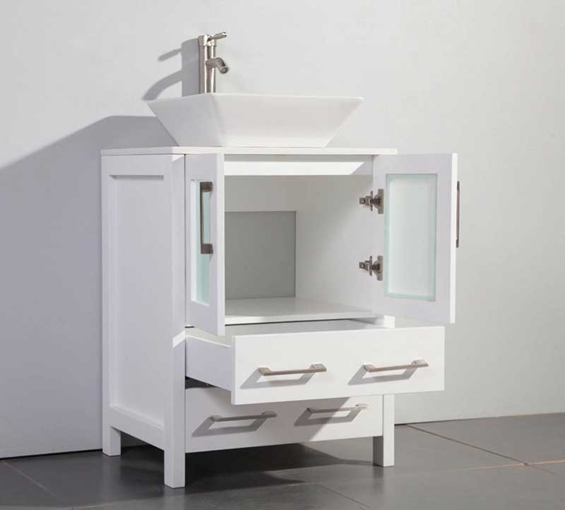 Legion Furniture 24" Solid Wood Sink Vanity With Mirror-No Faucet White 2