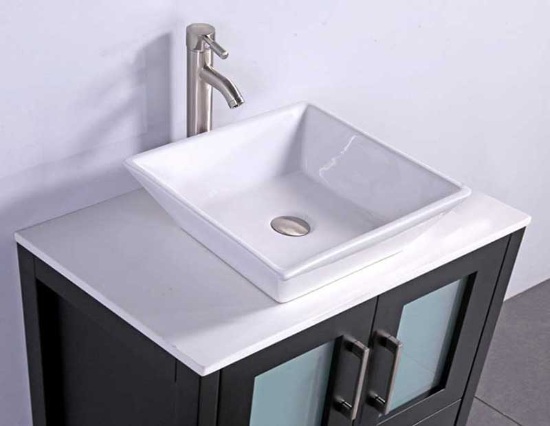 Legion Furniture 30" Solid Wood Sink Vanity With Mirror-No Faucet Espresso 2