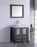 Legion Furniture 30" Solid Wood Sink Vanity With Mirror-No Faucet Espresso