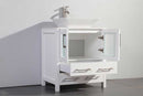 Legion Furniture 30" Solid Wood Sink Vanity With Mirror-No Faucet White 2