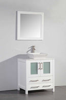Legion Furniture 30" Solid Wood Sink Vanity With Mirror-No Faucet White
