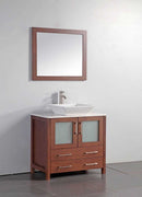 Legion Furniture 36" Solid Wood Sink Vanity With Mirror-No Faucet Cherry
