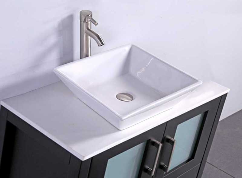 Legion Furniture 36" Solid Wood Sink Vanity With Mirror-No Faucet Espresso 2