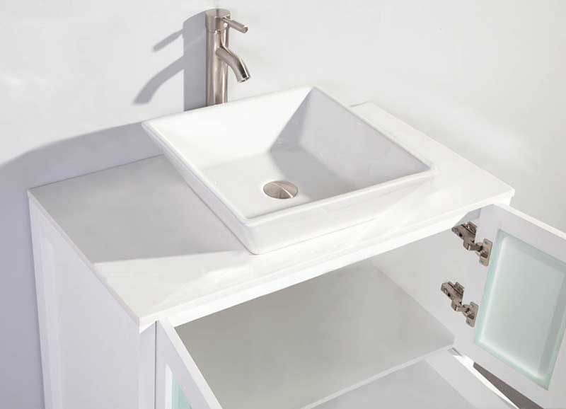 Legion Furniture 36" Solid Wood Sink Vanity With Mirror-No Faucet White 3