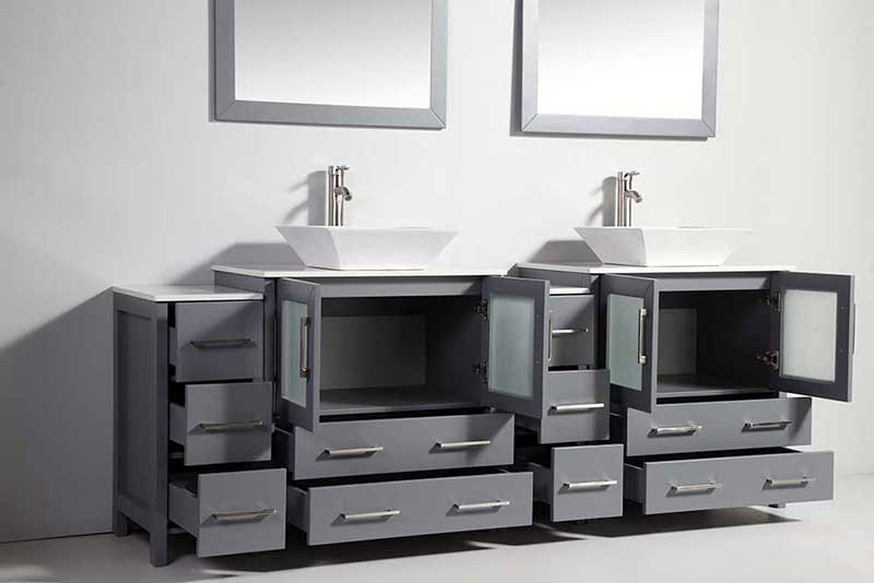 Legion Furniture 2 of 30" Solid Wood Sink Vanity with Mirror + 2 of 12" Side Cabinet for WA78 2
