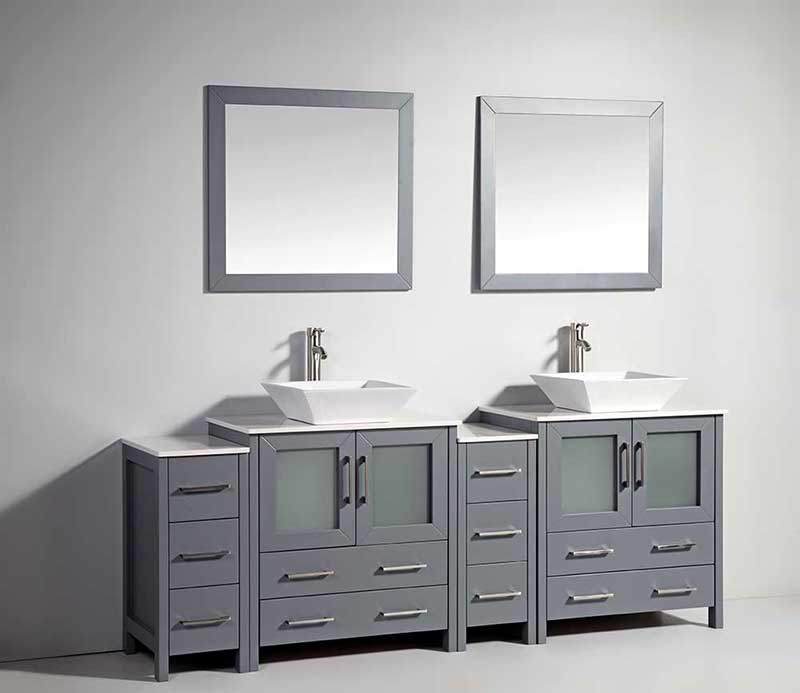 Legion Furniture 2 of 30" Solid Wood Sink Vanity with Mirror + 2 of 12" Side Cabinet for WA78