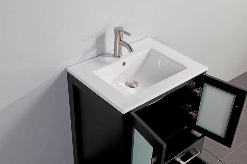 Legion Furniture 24" Solid Wood Sink Vanity With Mirror-No Faucet Espresso 2