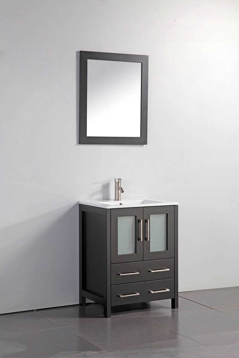 Legion Furniture 24" Solid Wood Sink Vanity With Mirror-No Faucet Espresso
