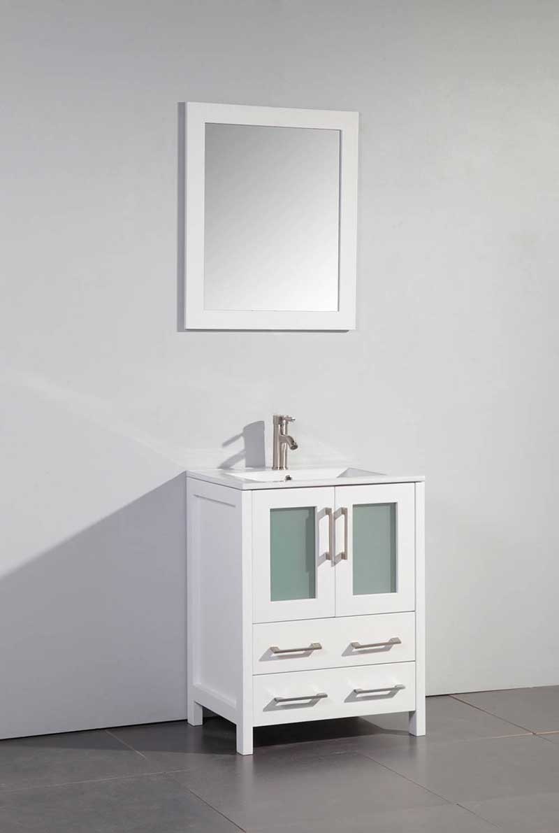 Legion Furniture 24" Solid Wood Sink Vanity With Mirror-No Faucet White