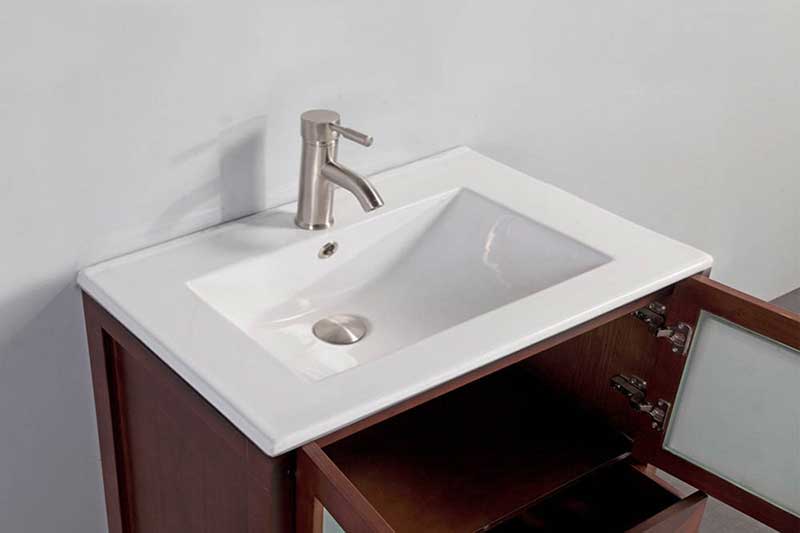 Legion Furniture 30" Solid Wood Sink Vanity With Mirror-No Faucet Cherry 3