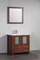 Legion Furniture 30" Solid Wood Sink Vanity With Mirror-No Faucet Cherry