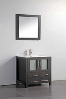Legion Furniture 30" Solid Wood Sink Vanity With Mirror-No Faucet Espresso