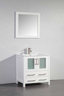 Legion Furniture 30" Solid Wood Sink Vanity With Mirror-No Faucet White
