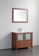 Legion Furniture 36" Solid Wood Sink Vanity With Mirror-No Faucet Cherry