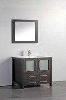 Legion Furniture 36" Solid Wood Sink Vanity With Mirror-No Faucet Espresso