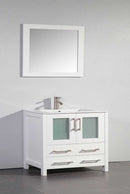 Legion Furniture 36" Solid Wood Sink Vanity With Mirror-No Faucet White
