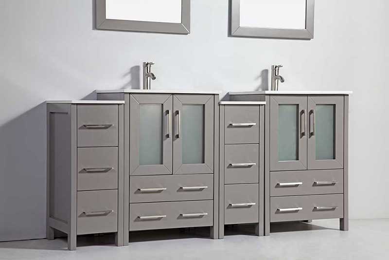 Legion Furniture 2 of 24" Solid Wood Sink Vanity with Mirror + 2 of 12" Side Cabinet for WA79 2