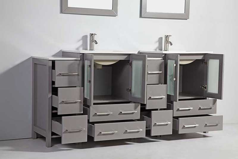 Legion Furniture 2 of 24" Solid Wood Sink Vanity with Mirror + 2 of 12" Side Cabinet for WA79 3