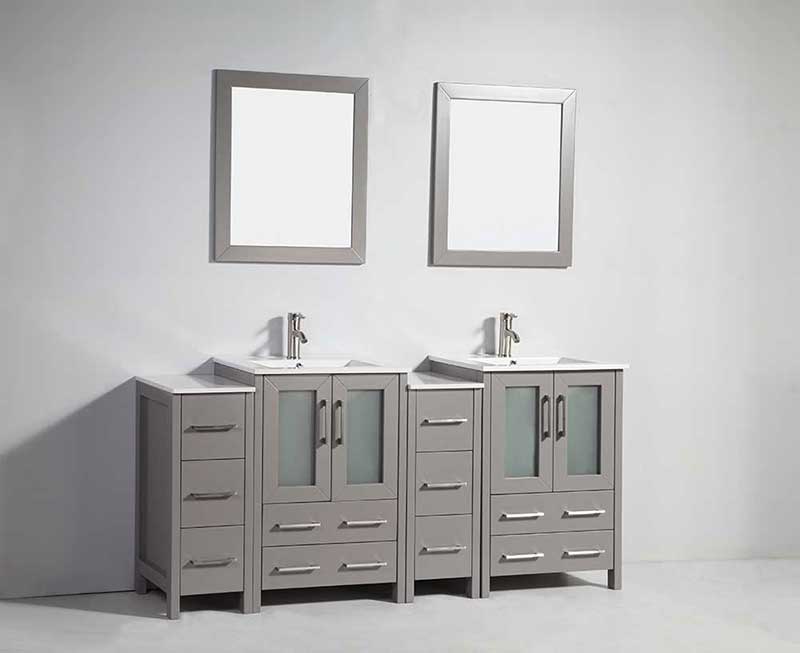 Legion Furniture 2 of 24" Solid Wood Sink Vanity with Mirror + 2 of 12" Side Cabinet for WA79