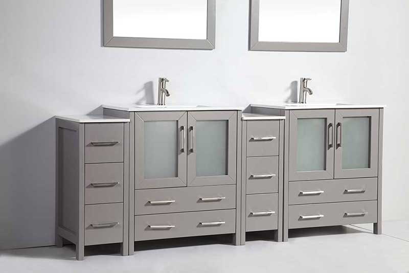 Legion Furniture 2 of 30" Solid Wood Sink Vanity with Mirror + 2 of 12" Side Cabinet for WA79 2