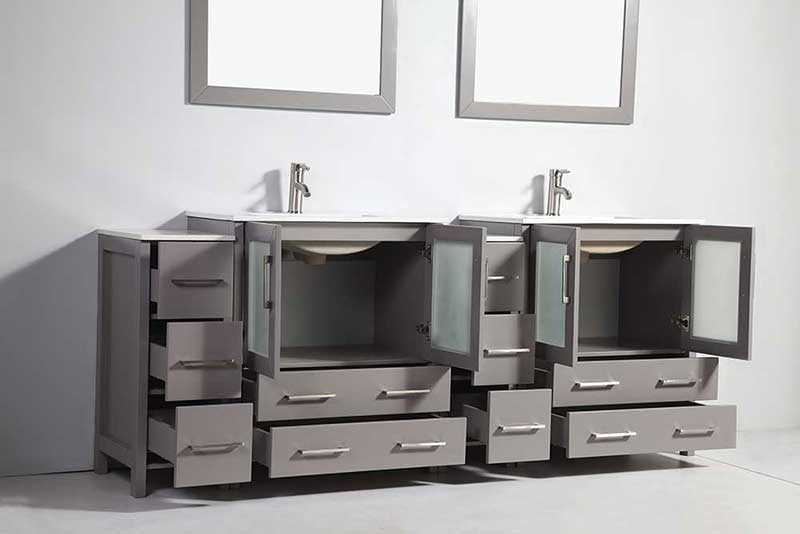 Legion Furniture 2 of 30" Solid Wood Sink Vanity with Mirror + 2 of 12" Side Cabinet for WA79 3