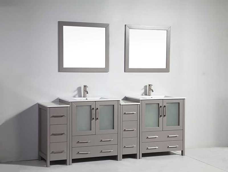 Legion Furniture 2 of 30" Solid Wood Sink Vanity with Mirror + 2 of 12" Side Cabinet for WA79