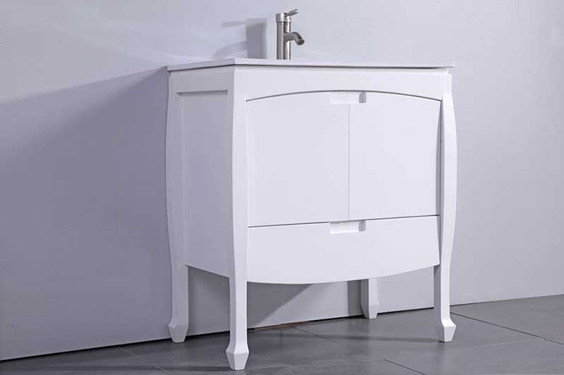 Legion Furniture 24" Solid Wood Sink Vanity With Mirror-No Faucet White 3
