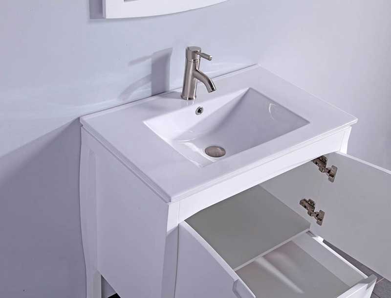 Legion Furniture 24" Solid Wood Sink Vanity With Mirror-No Faucet White 4