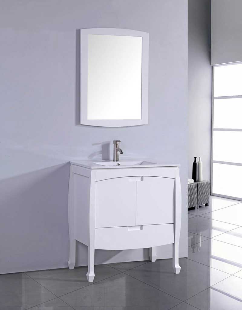 Legion Furniture 24" Solid Wood Sink Vanity With Mirror-No Faucet White
