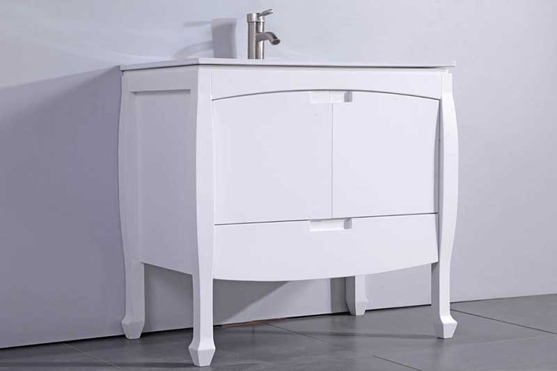 Legion Furniture 30" Solid Wood Sink Vanity With Mirror-No Faucet White 3