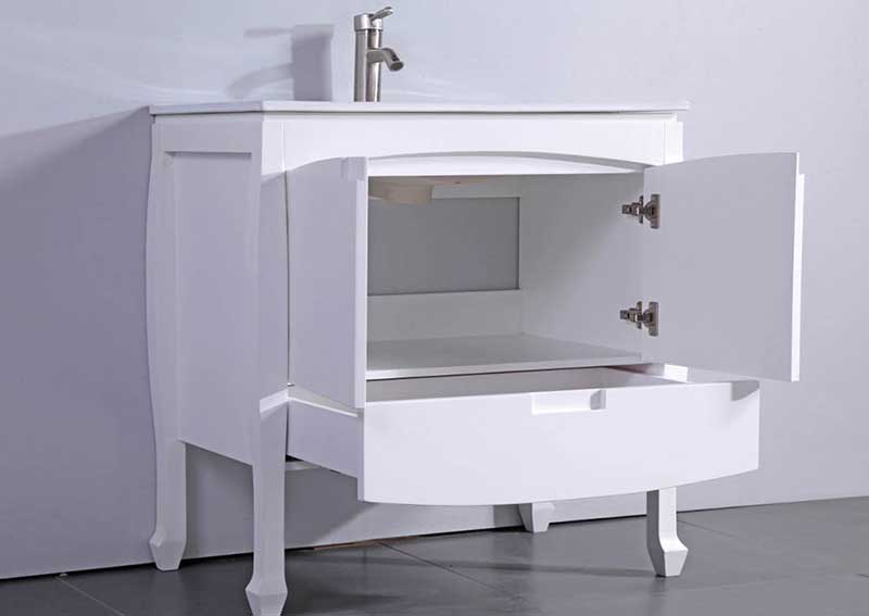 Legion Furniture 30" Solid Wood Sink Vanity With Mirror-No Faucet White 2