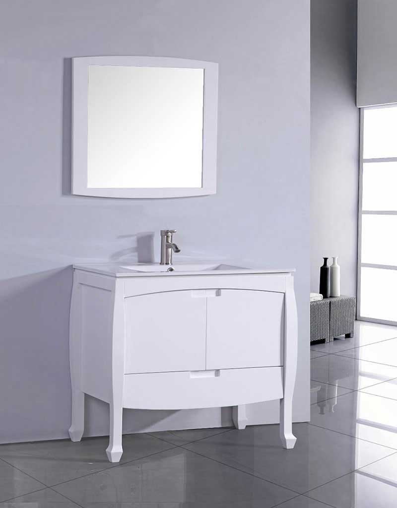 Legion Furniture 30" Solid Wood Sink Vanity With Mirror-No Faucet White