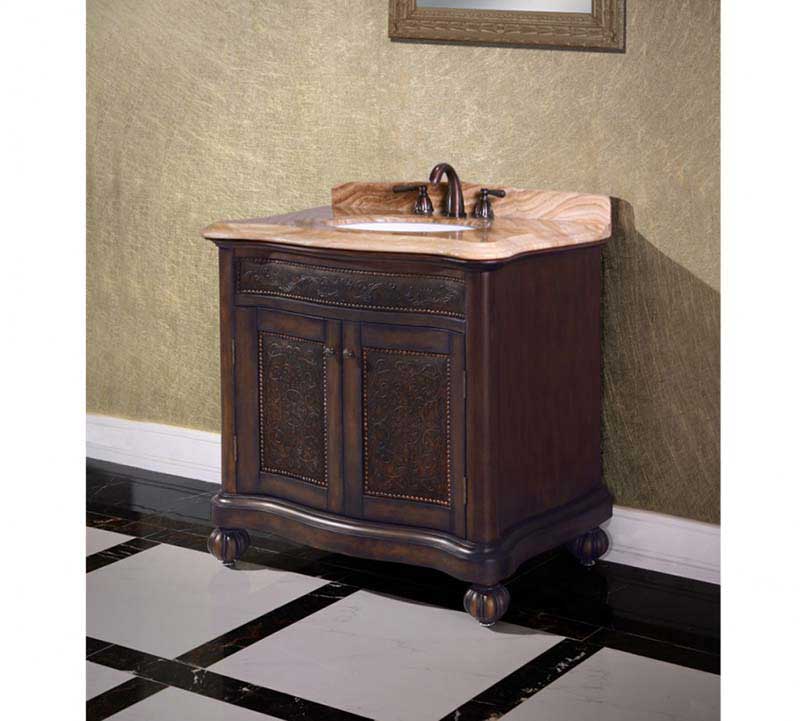 InFurniture Wood Vein Marble Top Only WB-1236L-WV TOP 2