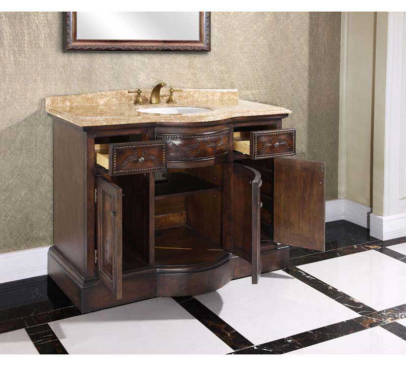 InFurniture 48" Solid Wood Sink Vanity With No Faucet WB-2848L 2