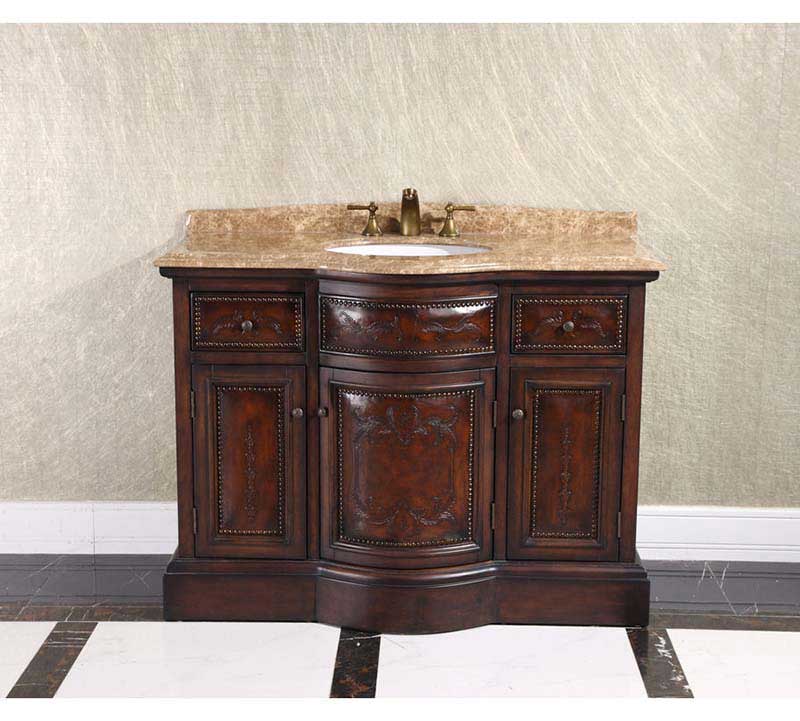 InFurniture 48" Solid Wood Sink Vanity With No Faucet WB-2848L
