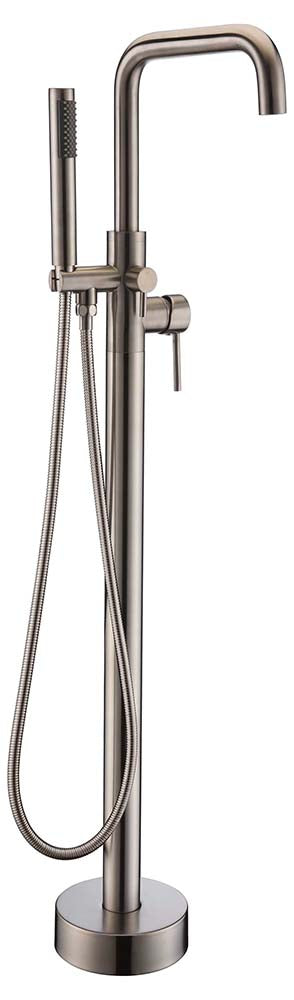 Anzzi Moray Series 2-Handle Freestanding Tub Faucet with Hand Shower in Brushed Nickel FS-AZ0048BN